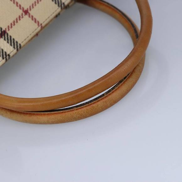 BURBERRY Nova Check Tote Bag Canvas Beige Gold Auth 98863 - Picture 7 of 16